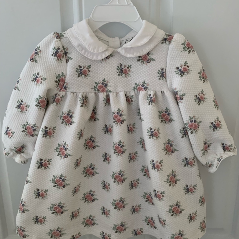 Girls Janie and Jack Quilted Floral Dress 12-18 Months